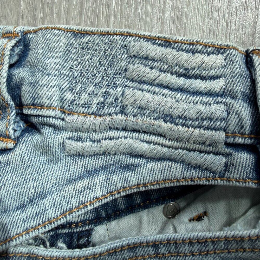 REVICE Denim Cut-Out Back Flare Jeans Light Wash Size 24 Made in USA - Picture 12 of 12